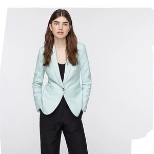 J. Crew Parke Blazer Stretch Linen Suit Jacket Mint Green Lt Blue Sea Spray 4